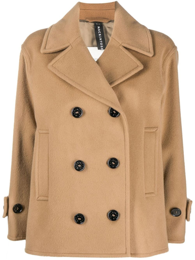 Shop Mackintosh Fiona Wool-blend Peacoat In Brown