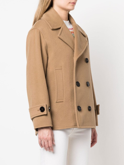 Shop Mackintosh Fiona Wool-blend Peacoat In Brown