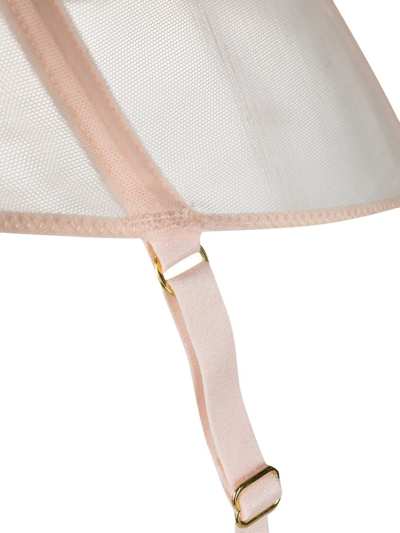Maison Close Sheer Garter Belt In Pink