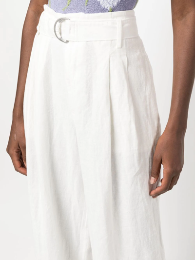 Shop Polo Ralph Lauren High-waisted Trousers In White