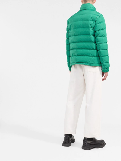 Valentino Green Embroidered Bouclé Down Jacket In Green