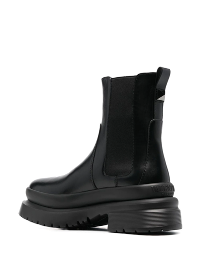 Shop Valentino Roman Stud 50mm Ankle Boots In Black