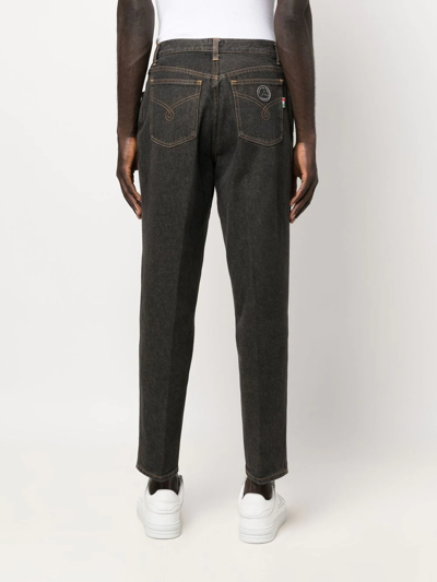 Pre-owned Moschino 1990s Tapered-leg Jeans In Grey