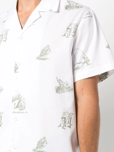 Shop Reese Cooper Short Sleeve Shirt In White