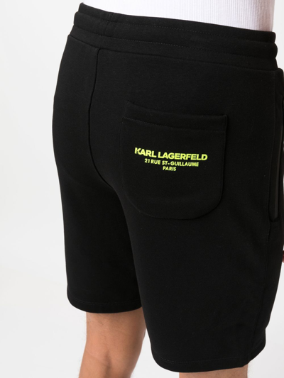 Shop Karl Lagerfeld Logo-print Track Shorts In Black