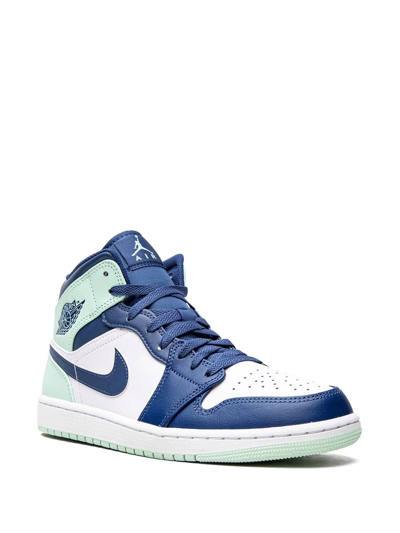 Jordan Air  1 Mid "blue Mint" Sneakers In Blue