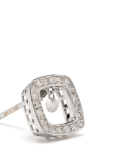Shop Ponte Vecchio 18kt White Gold Vega Diamond Stud Earrings In Silver