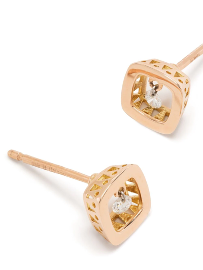 Shop Ponte Vecchio 18kt Rose Gold Vega Diamond Stud Earrings In Pink