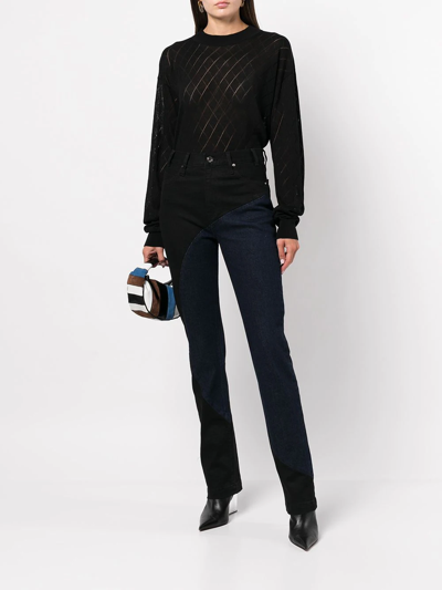 Rta 'avalon' Diamond Crewneck Sweater In Black