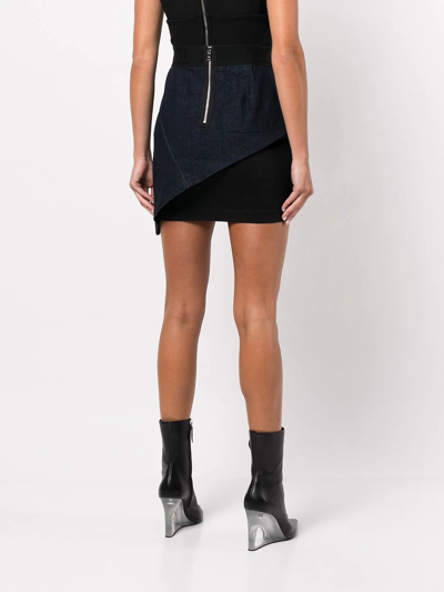 Rta ‘keren' Raw Denim Overlay Wrap Effect Mini Skirt In Black