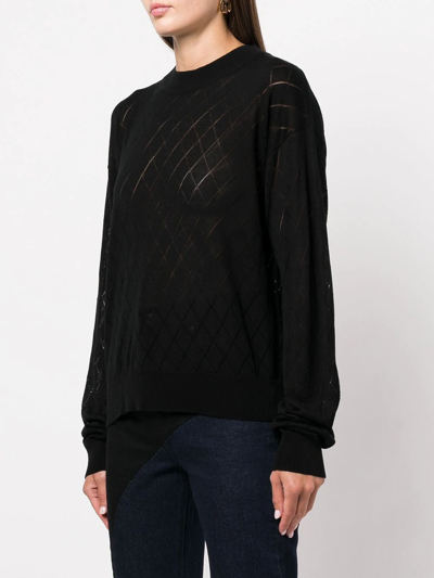 Rta 'avalon' Diamond Crewneck Sweater In Black