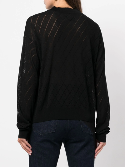 Rta 'avalon' Diamond Crewneck Sweater In Black