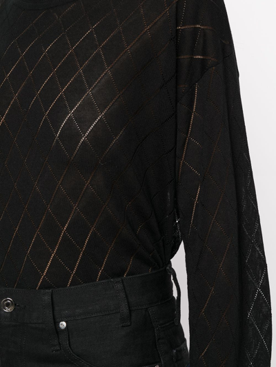Rta 'avalon' Diamond Crewneck Sweater In Black