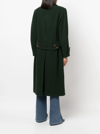 Pre-owned A.n.g.e.l.o. Vintage Cult 1990s Double-breasted Below-knee Coat In Green