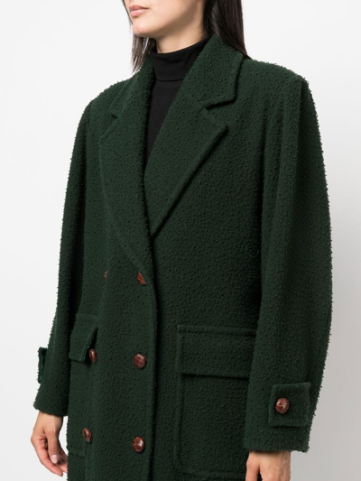 Pre-owned A.n.g.e.l.o. Vintage Cult 1990s Double-breasted Below-knee Coat In Green