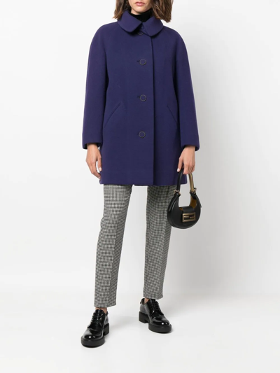 Pre-owned A.n.g.e.l.o. Vintage Cult 1960s Peter Pan Collar Buttoned Coat In Purple