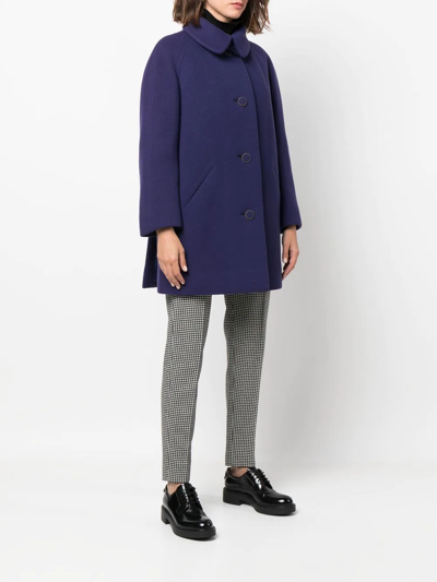 Pre-owned A.n.g.e.l.o. Vintage Cult 1960s Peter Pan Collar Buttoned Coat In Purple