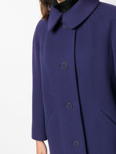 Pre-owned A.n.g.e.l.o. Vintage Cult 1960s Peter Pan Collar Buttoned Coat In Purple