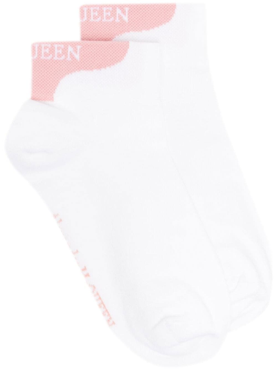 Shop Alexander Mcqueen Logo-print Detail Socks In White