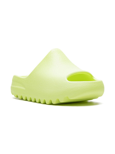 Adidas Originals Yeezy "glow Green" Slides In Glwgrn/glwgrn/glwgrn