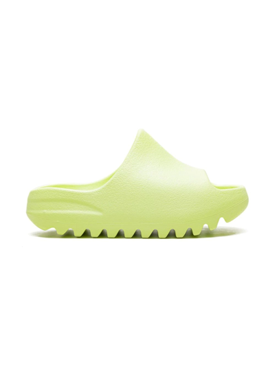 Adidas Originals Yeezy "glow Green" Slides In Glwgrn/glwgrn/glwgrn