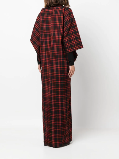 Pre-owned A.n.g.e.l.o. Vintage Cult 1990s Check-pattern Long Kimono In Black