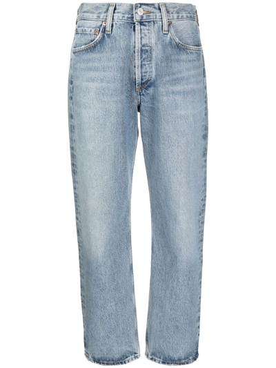 Shop Agolde Straight-leg Jeans In Blue