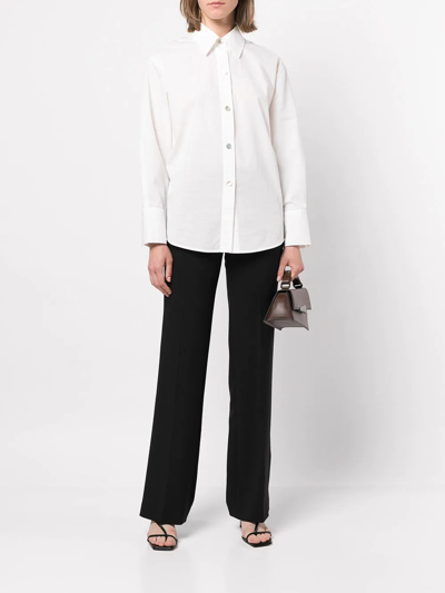 Vince Tie-back Cotton Button-front Shirt In White