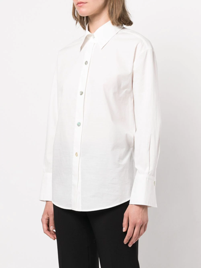 Shop Vince Tie-back Long-sleeve Shirt In White