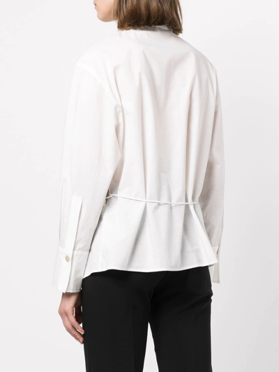 Shop Vince Tie-back Long-sleeve Shirt In White