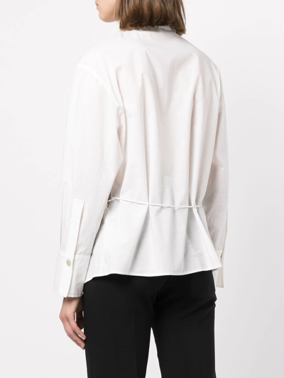 Vince Tie-back Cotton Button-front Shirt In White