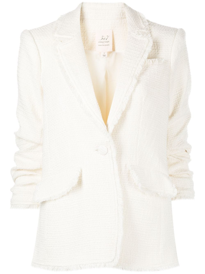 Shop Cinq À Sept Khloe Boucle Tweed Blazer In White