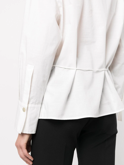 Shop Vince Tie-back Long-sleeve Shirt In White