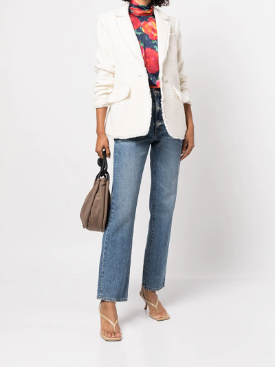 Cinq À Sept Khloe Boucle Tweed Blazer In White