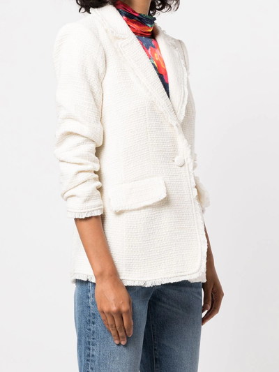 Cinq À Sept Khloe Boucle Tweed Blazer In White