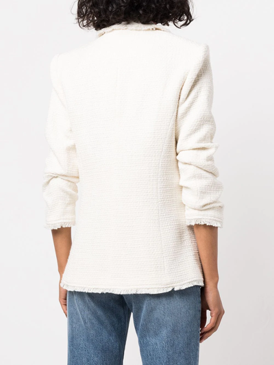 Shop Cinq À Sept Khloe Boucle Tweed Blazer In White
