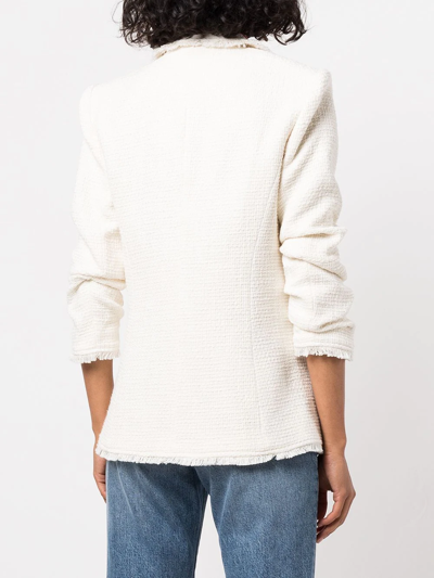 Cinq À Sept Khloe Boucle Tweed Blazer In White