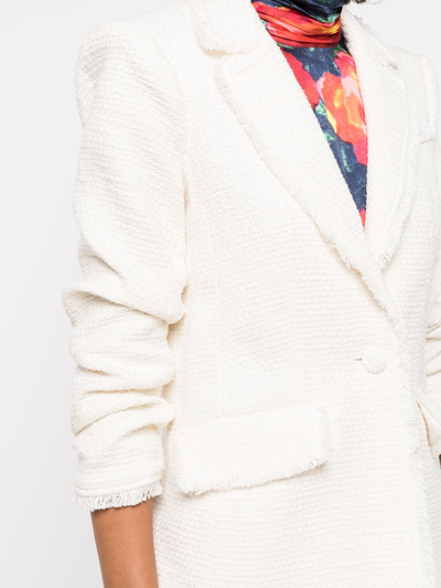 Shop Cinq À Sept Khloe Boucle Tweed Blazer In White