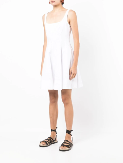 Shop Staud Wells Pleated Mini Dress In White