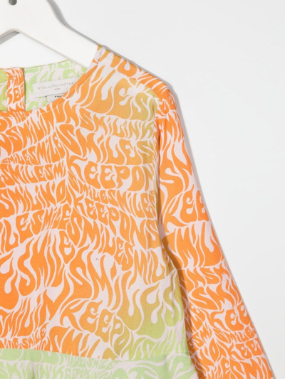 Shop Stella Mccartney Keep On Smilin' Handkerchief-hem Dress In Orange