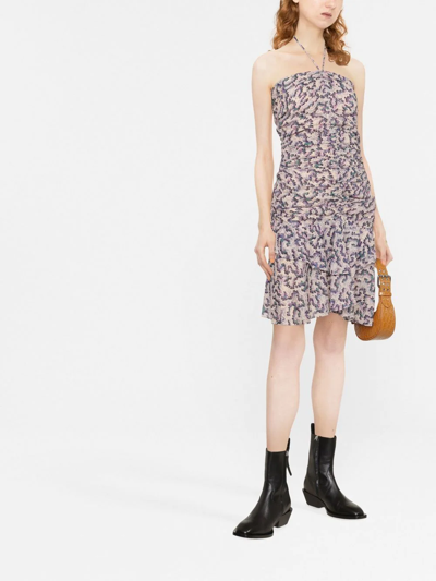 Shop Isabel Marant Étoile Ilanka Printed Halterneck Dress In Neutrals