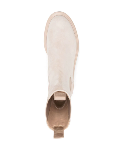 Shop Gianvito Rossi Chester Suede Chelsea Boots In Neutrals
