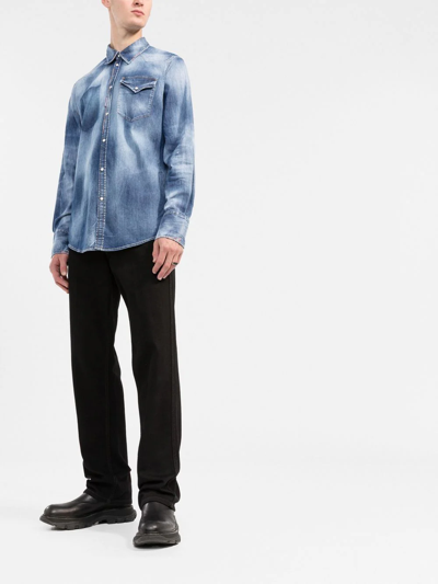 Dsquared2 Denim Shirt In Blue