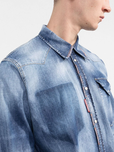 Dsquared2 Denim Shirt In Blue
