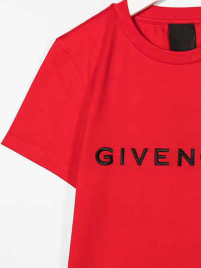 Shop Givenchy Logo-print Cotton T-shirt In Red