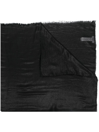 Shop Fabiana Filippi Tonal-design Scarf In Black