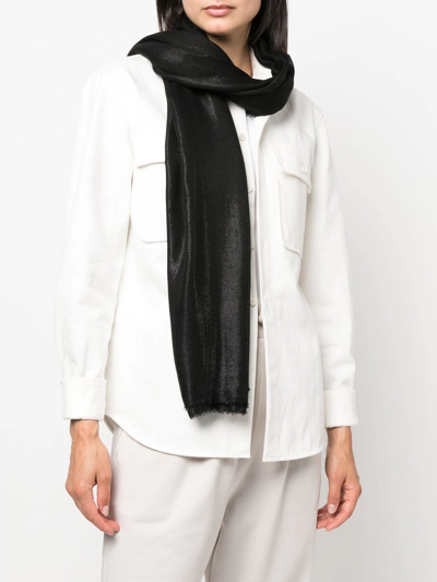 Shop Fabiana Filippi Tonal-design Scarf In Black