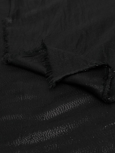 Shop Fabiana Filippi Tonal-design Scarf In Black