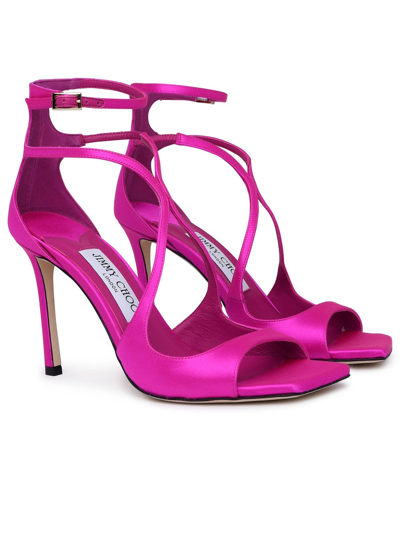 Shop Jimmy Choo Velvet Azia 95 Sandals In Fuchsia