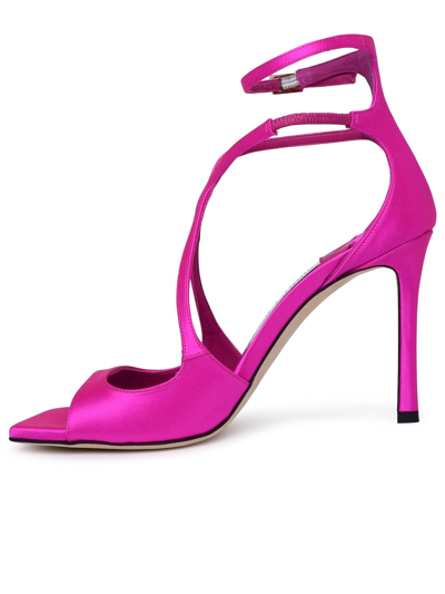 Shop Jimmy Choo Velvet Azia 95 Sandals In Fuchsia